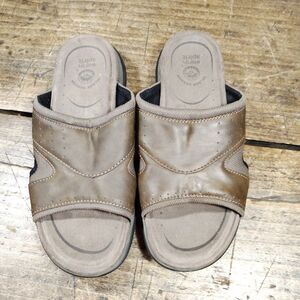 Earth Spirit Sz 11 Sandals Brown Cushioned Comfort Slip On Slides Shoes